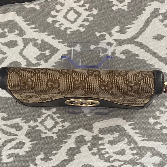 Gucci GG Beige Canvas Zip-Around Long Wallet w/Gold Tone Hardware - Picture 11 of 12